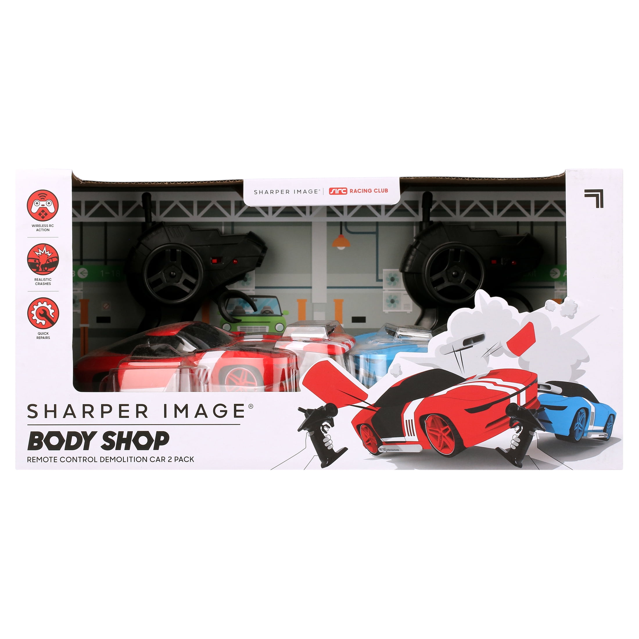 Sharper Image® Body Shop Remote Control Demolition Car for Children, 2 Pack - Blue/Red