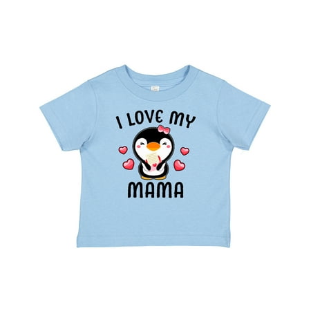 

Inktastic I Love My Mama with Cute Penguin and Hearts Gift Baby Girl T-Shirt