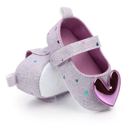 

Winter Cotton Workout Athletic Toddler Shoes for Kids Purple Activewear Heart School Baby Shaped Girls Infant Soft Soled Princess Indoor Walking 12