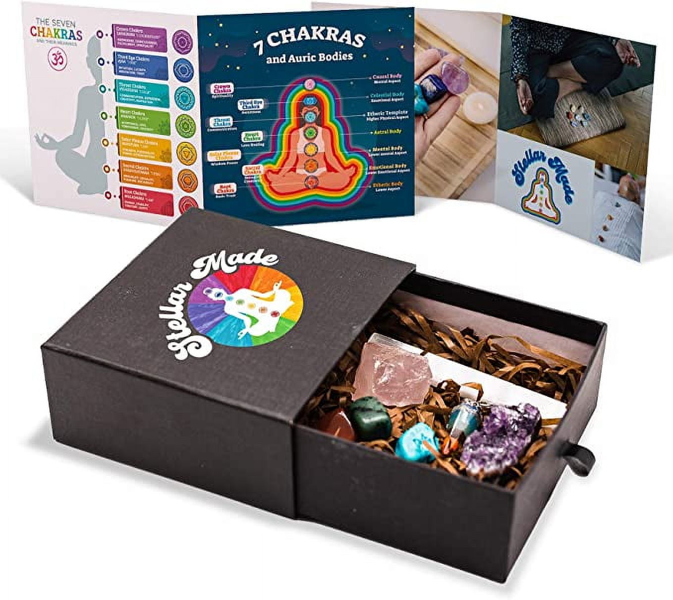 ★特選セット★豪華専用BOX付き☆【チャクラ対応７ストーンタンブルセット】❤️ Chakra Crystal Set - 7 Healing Stones, 3 Crystals, Pendulum