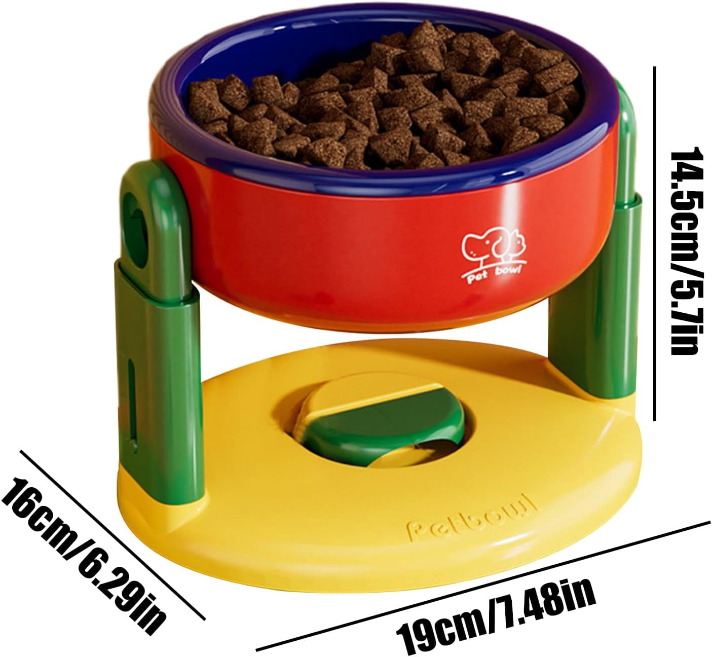 Raised Pet Bowl – Adjustable Height Stand, Suction Cup Feeding Dish | Cat Dog Water Bowl Puppy Small Medium Large Dogs, Indoor Outdoor Pet Supplies Home Kitchen Feeding Accessory
