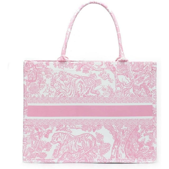 Novasphere Premium Eco Tote Bag - Reusable 16.5" Linen Blend, Fits 15" Laptop & All-Season Essentials | Hand-Embroidered Tiger