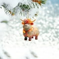 thumbnail image 3 of Christmas Ornaments Highland Cow Decor Christmas Tree Decorations Cute Acrylic Cow Pendants Cartoon Cow Decorative, 3 of 7