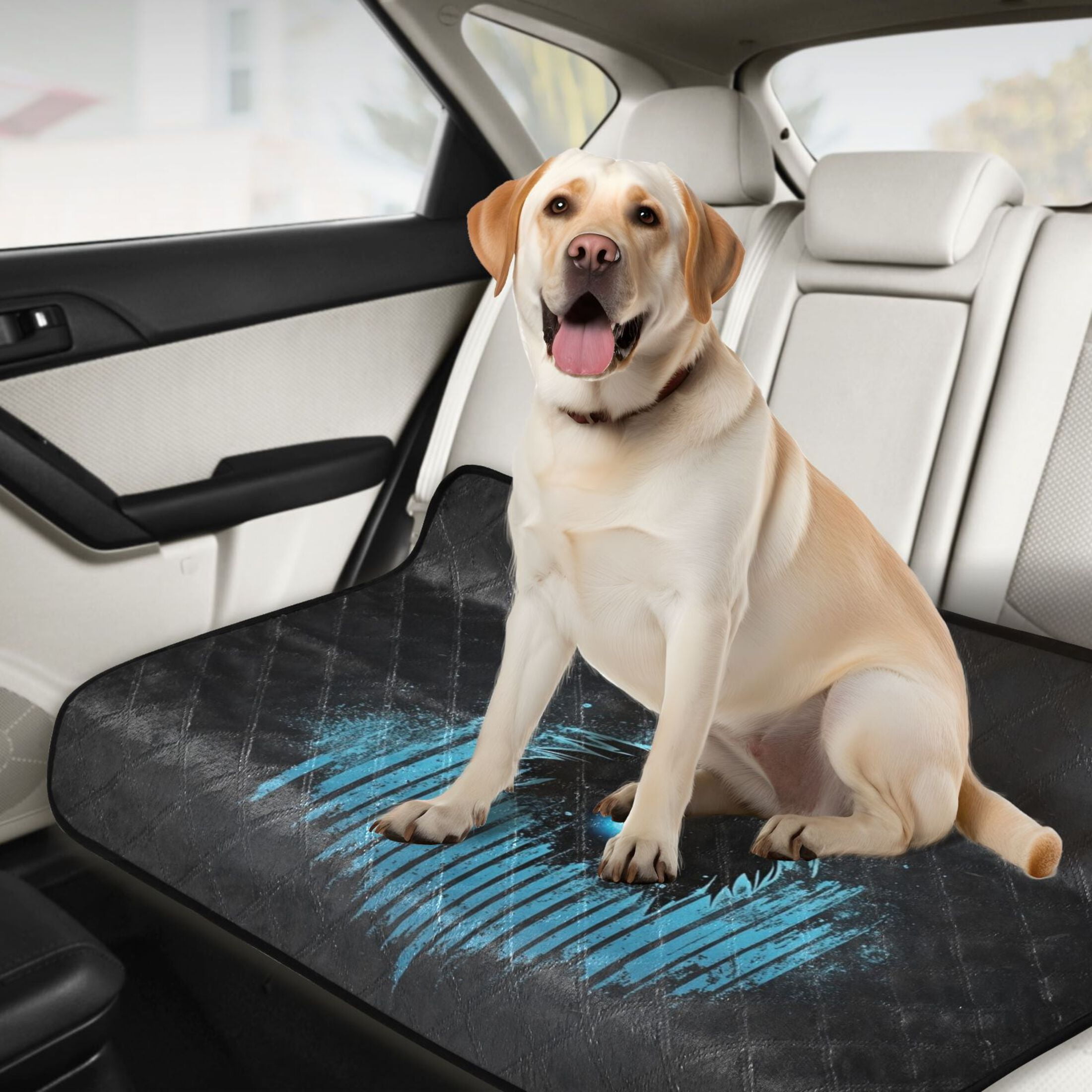 Qxltty Dark Wolf Blue Wave Cat litter Pads Pet Set of 2 Diaper Mats Center Anti-leakage Layer Absorbent Soft and Comfortable