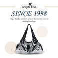 thumbnail image 2 of Bolso de mano Angelkiss de piel lavada para mujer, color negro-leopardo, 2 of 6