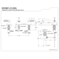 thumbnail image 2 of Kingston Brass KS3961GL 8 in. Widespread Bathroom Faucet, Polished Chrome, 2 of 2