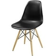 thumbnail image 3 of Side Dining Chair, Set of 2, Plastic, Wood, Black, Modern Contemporary Urban Design, Kitchen Room Cafe Bistro Restaurant Hospitality, 3 of 5