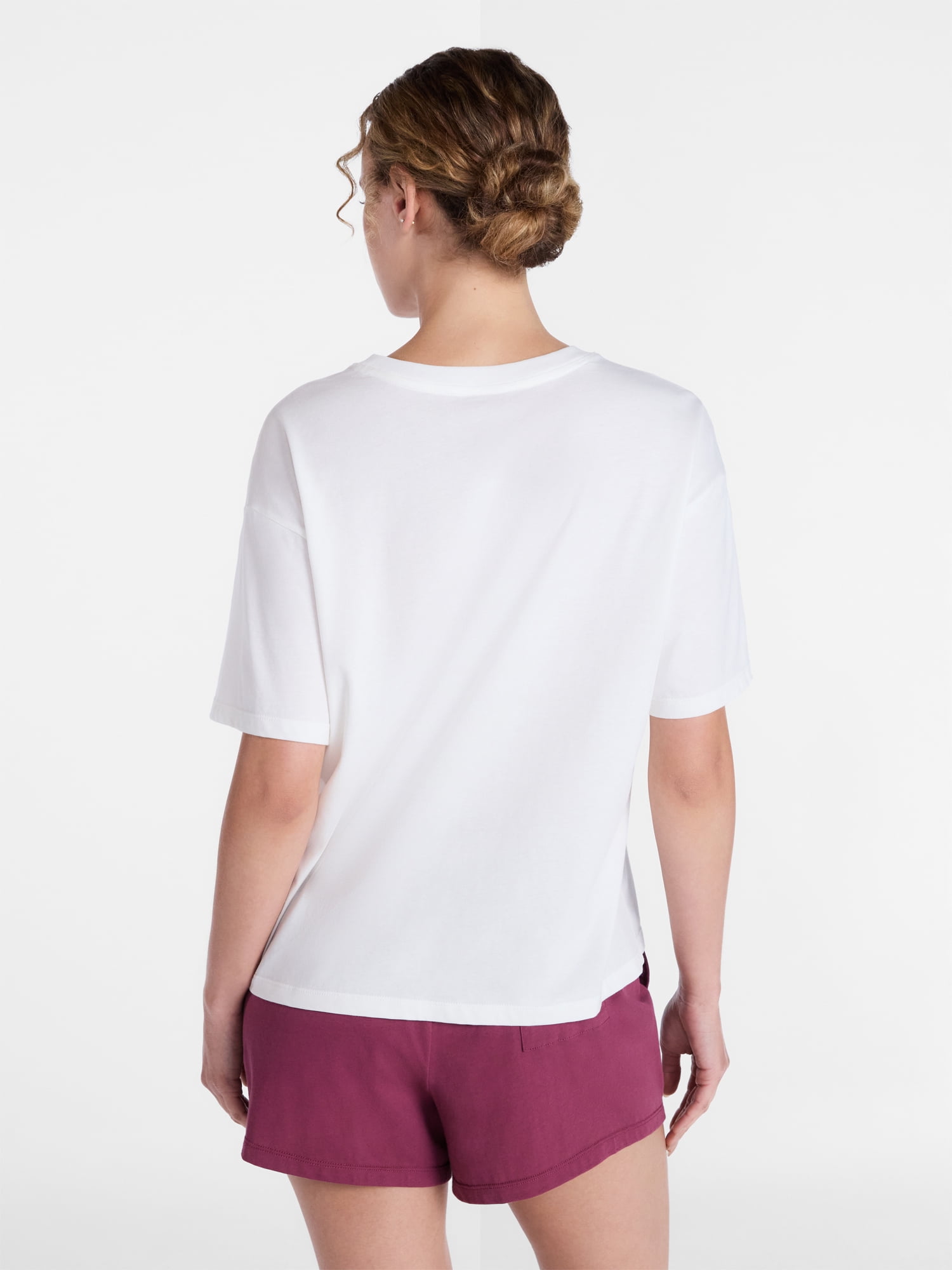 Joyspun Women's Cotton Jersey Sleep Graphic Tee with Short Sleeves, Sizes XS-3X