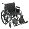 42 in. Wheelchair in Chrome Finish with Detachable Desk Arms (42 in. L x 24 in. W x 36 in. H (42 lbs.))
