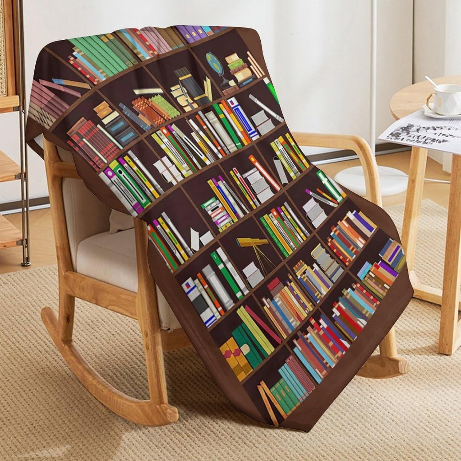 Book Throw Blanket Bookshelf Reading Print Blankets Bookish Gifts Couch Sofa Bed Stuff Decor Soft Cozy Lightweight Fleece Plush Flannel Bedding for Lover Men Women Adults Reader Library Club 60"x80"