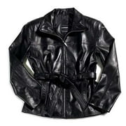 Outbrook® Belted Waist Lambskin Leather Jacket