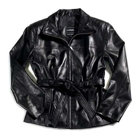 Outbrook® Belted Waist Lambskin Leather Jacket