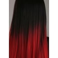 thumbnail image 4 of Perruque Ombrée Noire et Rouge pour Adulte, 4 of 5