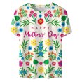 thumbnail image 4 of Camiseta informal para mujer, blusa estampada con cuello redondo y manga corta, Tops OAVQHLG3B Store  lin121212, 4 of 4