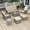 Beige, variant on Kinbor Luxury All Weather Wicker Patio Furniture Set, 7 Pcs Rattan Outdoor Conversation Set, 2 Swivel Chairs, 2 Ottomans, 3-Seater Sofa, Outdoor Coffee Table and Side Table, Beige
