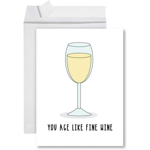 Koyal Wholesale Funny Jumbo Birthday Card With Envelope 8.5 x 11 inch, Age Like Fine Wine