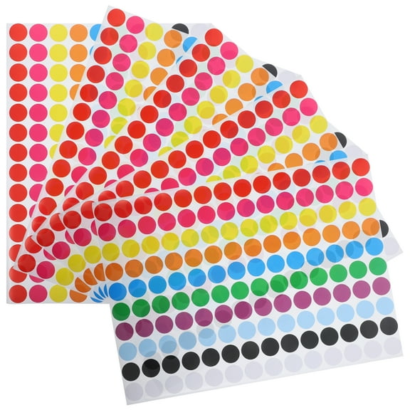 5 Sheets Colorful Dot Labels Labels Stickers Color Coding Labels Round Sticker Labels