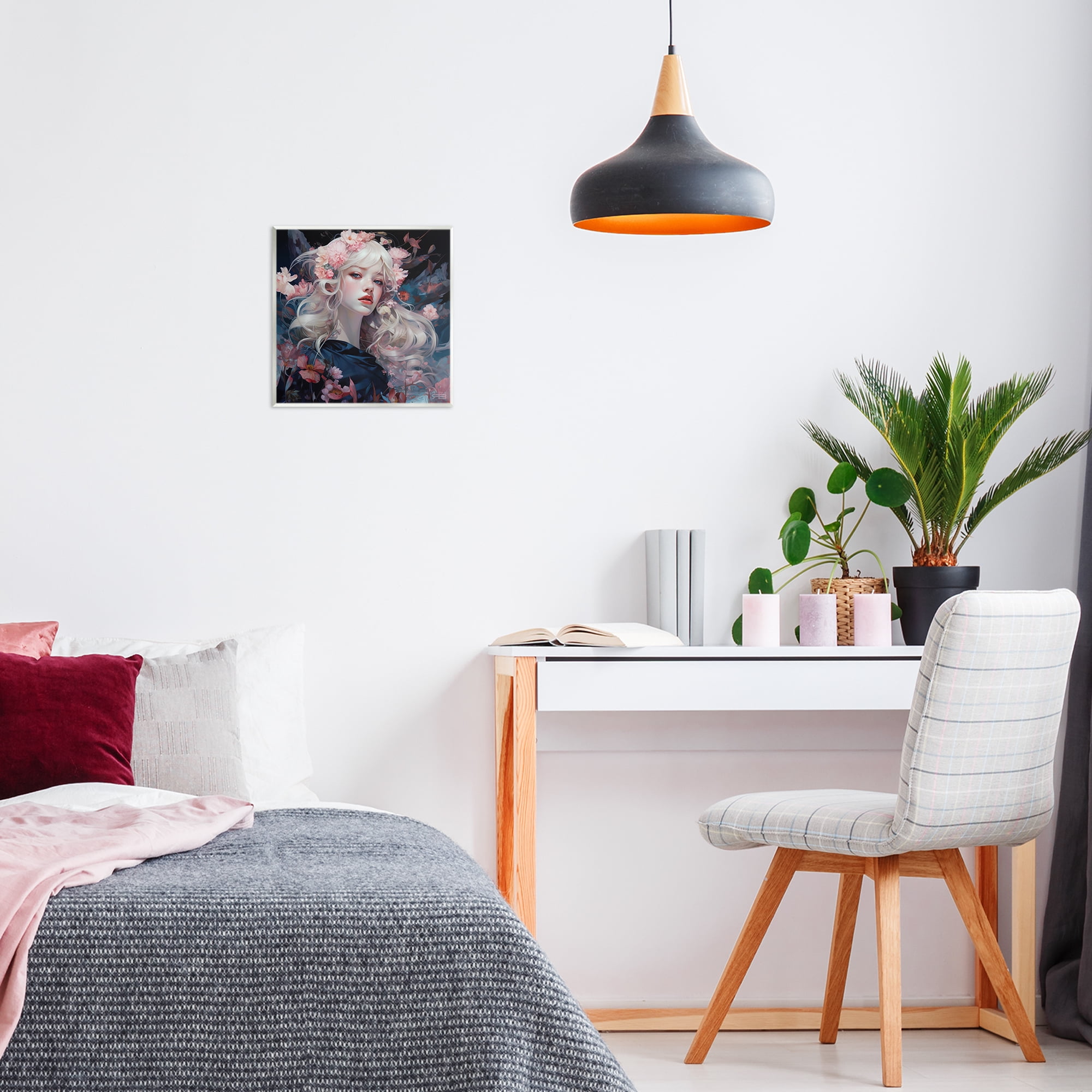 Stupell Industries Delicate Florals Portrait People Painting Unframed Art Print Wall Art, 12 x 12