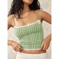thumbnail image 5 of Yunliwuli Women's Plaid Crop Cami Tops Sleeveless Tiny Bow Front Camisole Lace Trim Tank Tops, 5 of 8