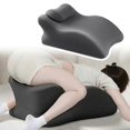 thumbnail image 2 of Cushions & Pillows 2Pcs Set Ergonomic Memory Foam Intimate Positioning Pillow for Couples with Mini Support Cushion Dark Grey, 2 of 5