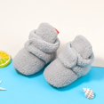 thumbnail image 3 of Newborn Baby Cotton Booties Stay On Slipper Winter Warm Soft Shoes Non-Skid Infant Ankle Boots Crib Shoes, 3 of 6