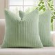 thumbnail image 1 of Chenchen Corduroy Decorative Throw Pillow Covers 16x16 Set of 2 for Sofa Living Room, Soft Neutral Boho Couch Pillow Covers for Home Decor, Sage Green, 1 of 1