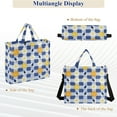 thumbnail image 6 of Flowers in Grids Corduroy Tote Bag Handbag Large Messenger Bag Shoulder Crossbody Zipper Bag Purse, 6 of 8