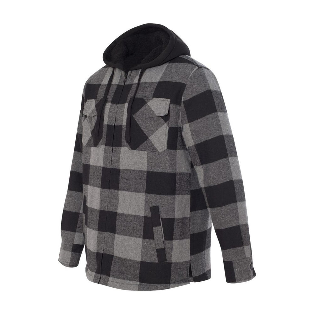 BURNSIDE - Burnside Mens Quilted Flannel Full-Zip Hooded Jacket ...