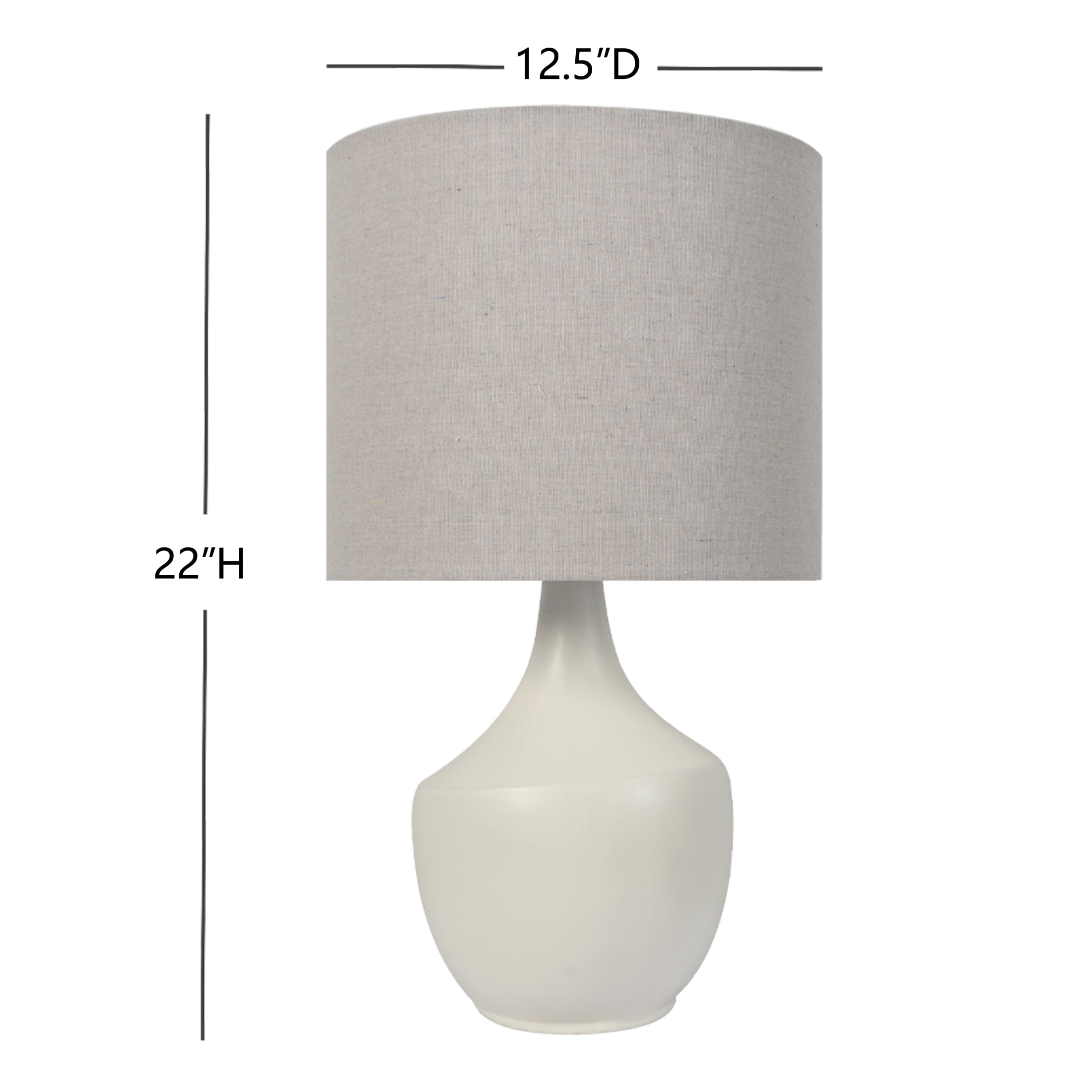 Mainstays 22" Vanilla Dream Ceramic Table Lamp with Oatmeal Linen Shade