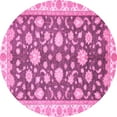 thumbnail image 1 of Ahgly Company Indoor Round Oriental Pink Traditional Area Rugs, 8' Round, 1 of 4
