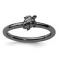 thumbnail image 4 of Auriga Fine Jewelry 925 Sterling Silver Black-plated Turtle Ring for Women Size- 6, 4 of 6