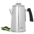 thumbnail image 1 of Mixpresso - Percolador de acero inoxidable para estufas, cafetera percoladora, excelente como cafetera de camping, 12 tazas de acero inoxidable para cafeteras de camping Mixpresso NA, 1 of 7