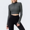 thumbnail image 2 of Sevevn Women's Cropped Workout Jacket 1/2 Zip Pullover Running Athletic Outwear Slim Fit Long Sleeve Yoga Top, 2 of 5
