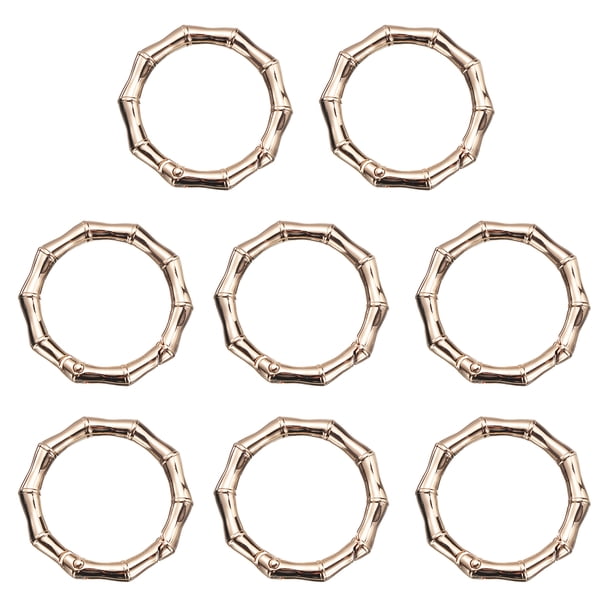 Uxcell 8 Pcs Clip de Resorte de 1.6 Pulgadas Hebillas de Metal en Forma de Bambú para Llaveros, Bolsas, Carteras, Manualidades DIY, Accesorios, Decoraciones, Dorado