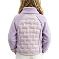 thumbnail image 5 of Zpanxa Girls Fleece Jacket Spliced Quilted Jacket Sleeves Stand Collar Zip Up Warm Outerwear, 5 of 5