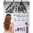 thumbnail image 3 of 5 in 1 Hot Air Styler, Dual Voltage Hair Dryer Brush for Travel, Ionic Anti-Frizz Hair Styling Tool for Curling, Straightening, Volumizing, No Heat Damage, for All Hair Types, with Travel Bag, 3 of 10