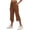 Coffee, variant on Womens High-Waist Straight-Leg Capri Pants with Curved Side-Slit Hem and Elastic-Waist, Elegant Style for smart casual events Blue XXXL