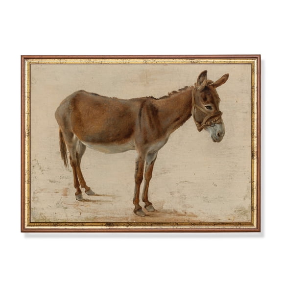 Vintage Donkey Rustic Farmhouse Art Poster Home Decor, 8x12 UNFRAMED