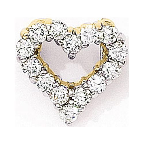 14K Yellow Gold Diamond Heart Pendant with 18" Chain