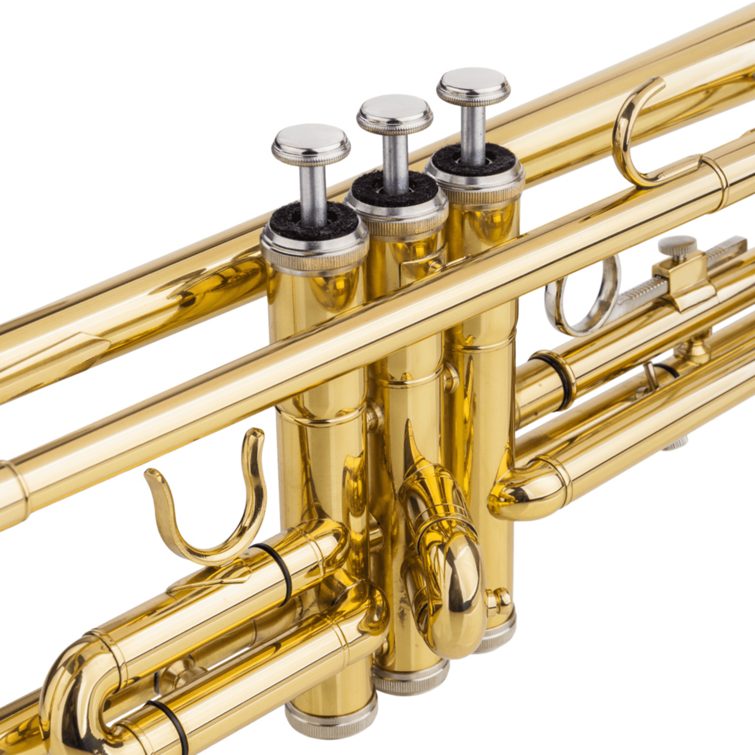 Hassch Brass B Flat Trumpet with Mouthpiece, Gloves and Portable Case, Trumpet for Beginners, Golden