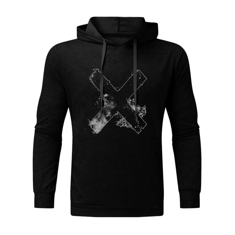 Aayomet Hoodies For Men Men s Pullover Sweatshirt Cross Print Top Casual Long Sleeve Fashion Top Black Hoodie Men Pullover Tops S 3XL