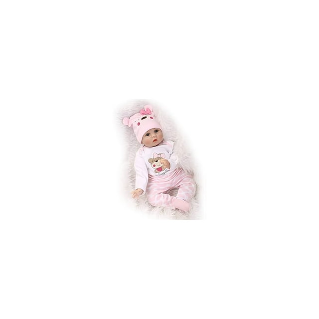 Muñeca Reborn con forma de oso realista de silicona suave, 55 cm