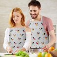 thumbnail image 3 of Gray Chicken Colorful Rooster Pattern Apron-Garden Aprons for Women with Pockets-Cotton Linen Waterproof Kitchen Cooking Gardening Aprons Adjustable for Kitchen,Cooking,BBQ and Salon 33x27 Inch, 3 of 7