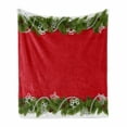 thumbnail image 1 of Christmas Soft Flannel Fleece Throw Blanket, Noel Time Celebratory Spiral Ornament Coniferous Spruce Angel, Cozy Plush for Indoor and Outdoor Use, 60" x 80", Red Green White, by Ambesonne, 1 of 6