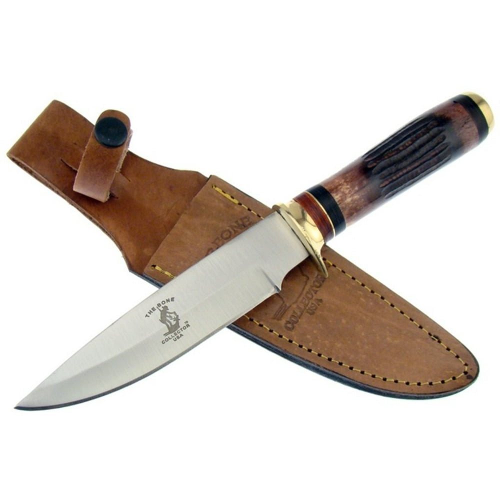 Bone Collector 10" Round Authentic Bone Handle Stainless Steel Polished