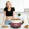 thumbnail image 2 of Magnifique 5-Quart Slow Cooker with Stoneware Manual Warm Setting, Red, 2 of 7