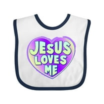 Inktastic Jesus Loves Me Boys or Girls Baby Bib