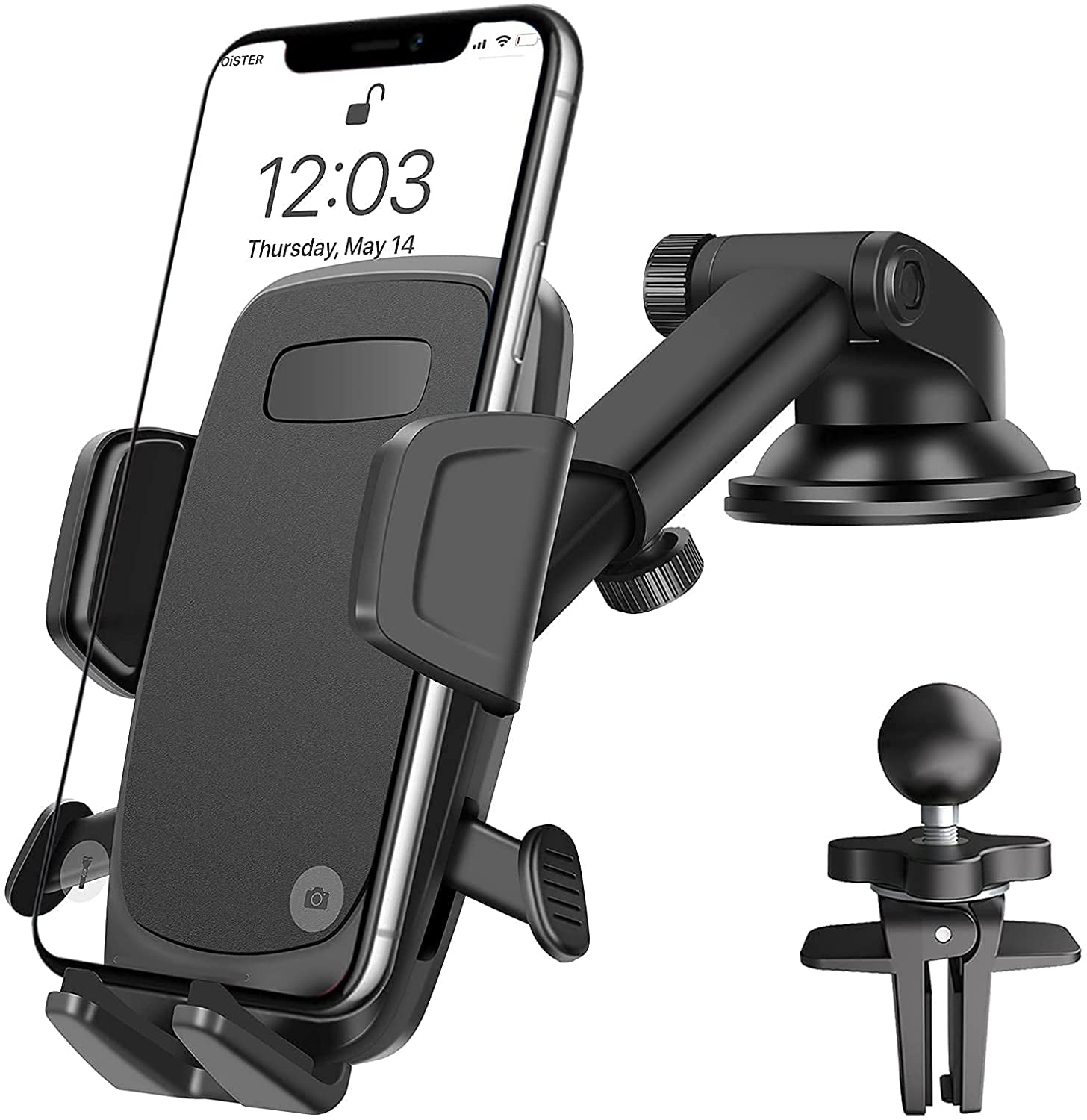 Universal car Cell Phone air Vent Mount Holder with Gravity auto Clamping Feature & Heavy Duty for Smartphones iPhone Android for Travel & uber 