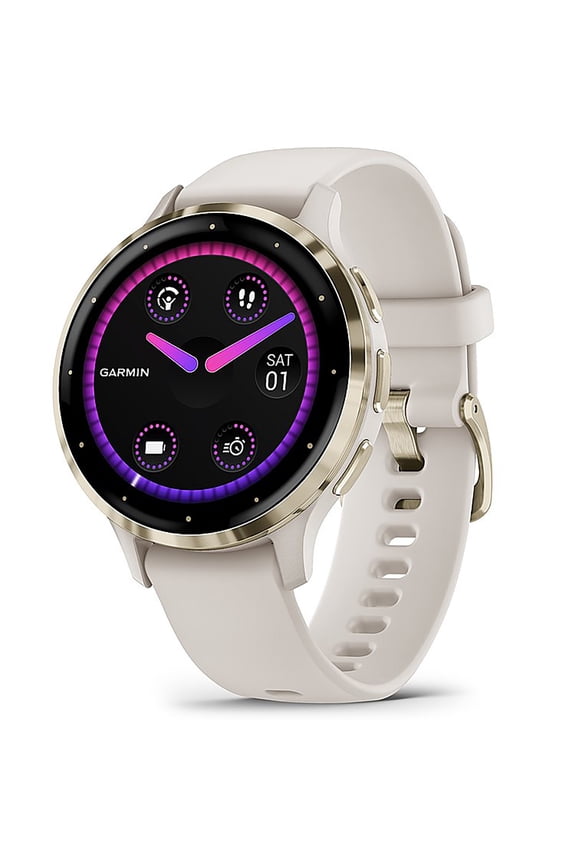 Restored Garmin Venu 3S Fitness GPS Smartwatch Gold Bezel w/ Ivory Case (41mm) - Refurbished
