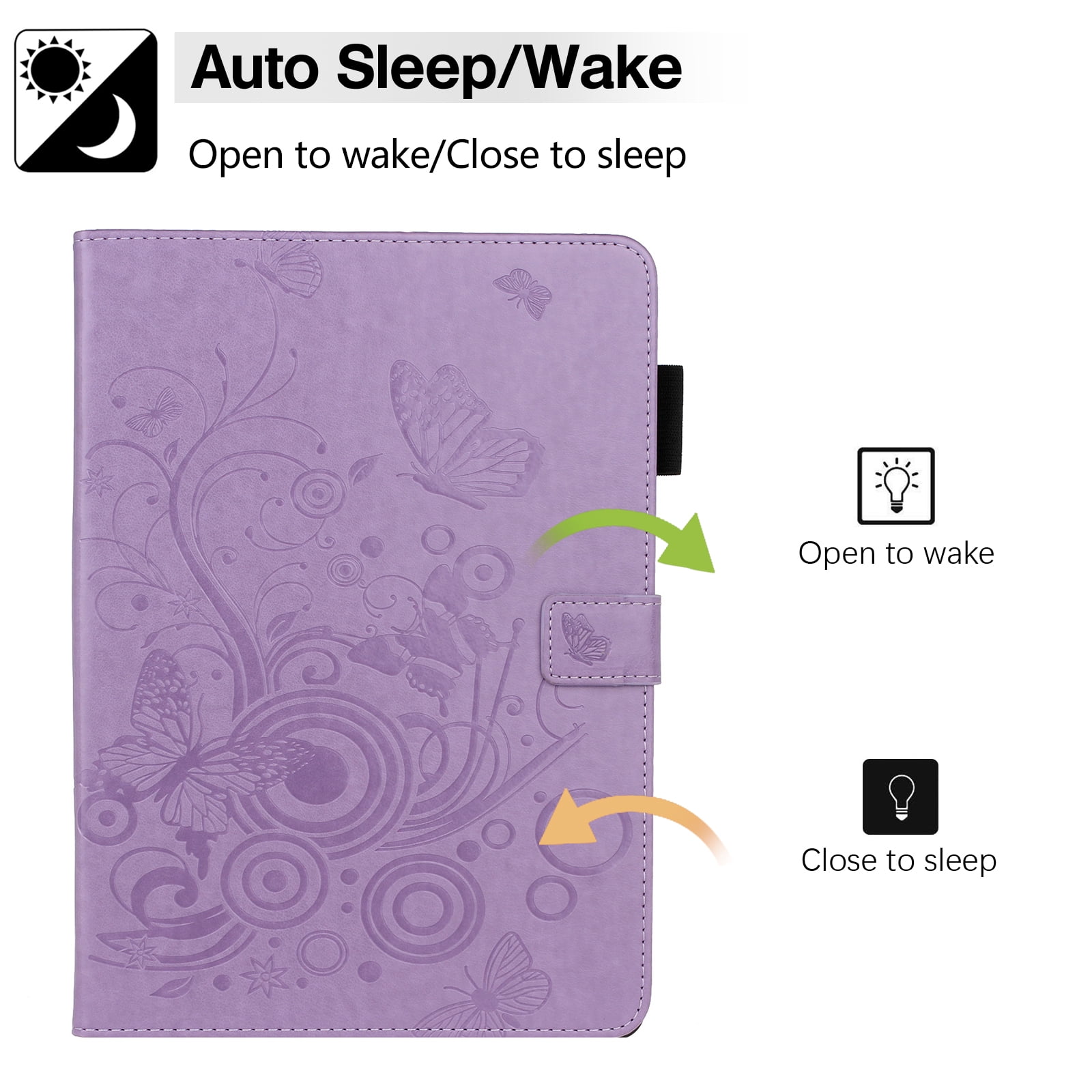TECH CIRCLE Case for Apple iPad 10th Generation 10.9 Inch 2022,PU Leather Folio Flip Stand Smart Protective Cover with Auto Wake/Sleep Pencil Holder Soft Back Cover for iPad 10th Gen 10.9",Purple